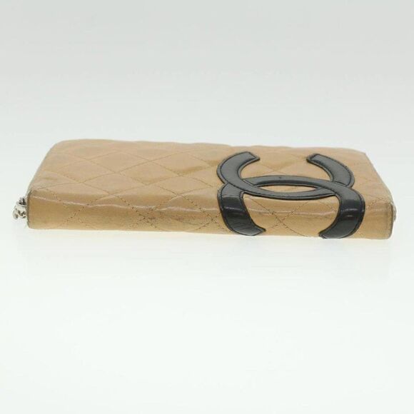 CHANEL Cambon Line Wallet Leather Beige Black - Picture 4 of 15